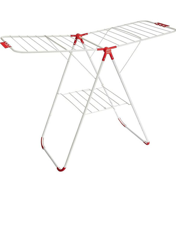 

Generic Foldable Laundry Rack with Height-Adjustable Gullwings Space-Saving Clothes Drying Rack, Silver