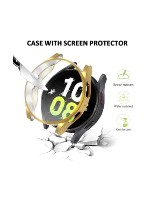 ZOOMEE Protective Ultra Thin Soft TPU Shockproof Case Cover for Samsung Galaxy Watch 4 44mm, Gold