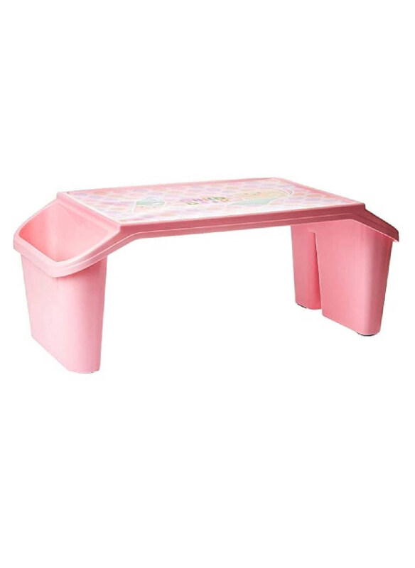 

Xiuwoo Children's Plastic Study Table with Storage, Pink