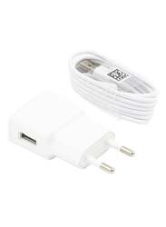 Universal Travel USB Power Supply Wall Adapter With USB 3.1 Type-C Cable White