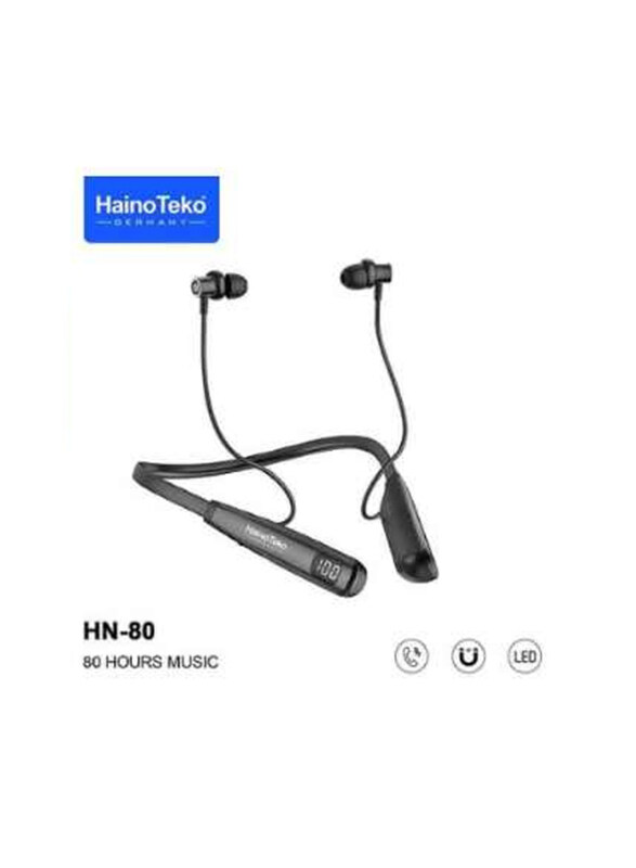 Haino Teko Bluetooth In-Ear Neckband with Mic, Black