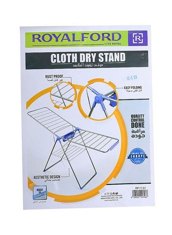 Royalford Foldable Cloth Dryer Stand, Purple/Silver