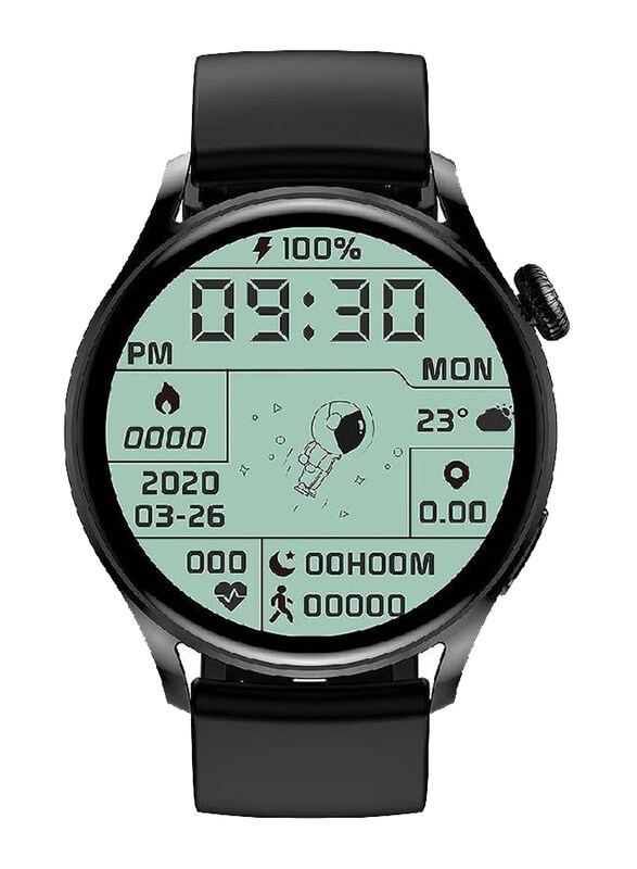 

Generic Heart Rate Blood Pressure Oxygen Exercise Meter Step Information Sports Digital 46mm Smartwatch, Black