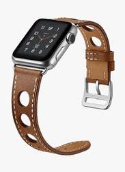 Genuine Leather Band For Apple Watch 42mm Brown