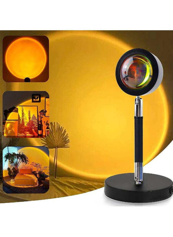 

Generic Sunset Sun Projector Lamp LED with 180 Degree Rotation, Romantic Atmosphere Night Light for Home, Party, Living & Bedroom, Black