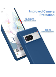 Zoomee Google Pixel 7 Protective Shockproof Soft Liquid Silicone Gel Rubber Bumper Mobile Phone Case Cover, Blue