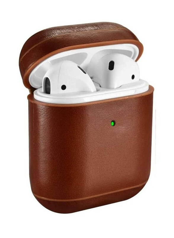 

Generic Protective Leather Case Cover For Apple Airpod 1, Brown