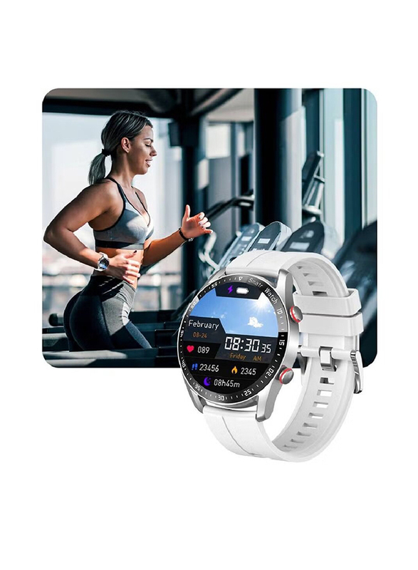 LW Bluetooth Voice Call Hd Full Touching Screen Fitness Trackers, Silver