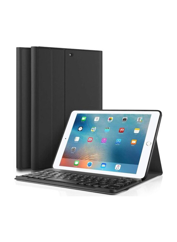 Ntech Magnetically Detachable Bluetooth English Keyboard with Slim Shell Cover for iPad 9.7" (2018)/iPad Air 1/Air 2/iPad (6th/5th Gen), Black
