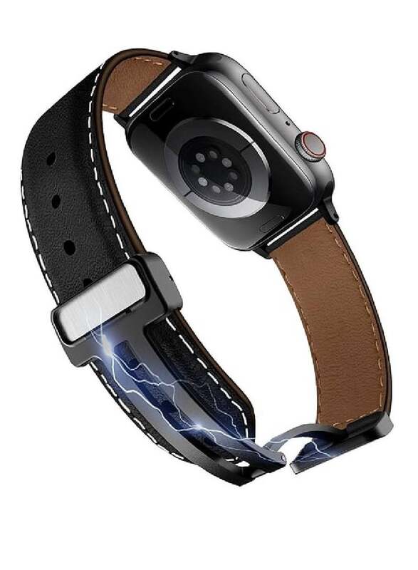 Replacement New 2023 Magnetic Leather Strap Compatible With Apple Watch Ultra 49mm Ultra Watch 2 Black