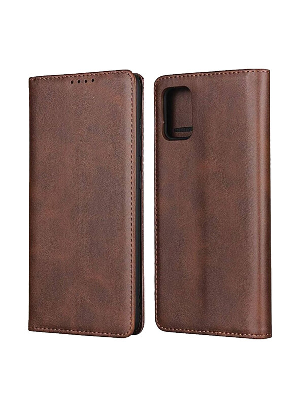 

Generic Samsung Galaxy A51 Leather Wallet Flip Mobile Phone Case Cover, Dark Brown