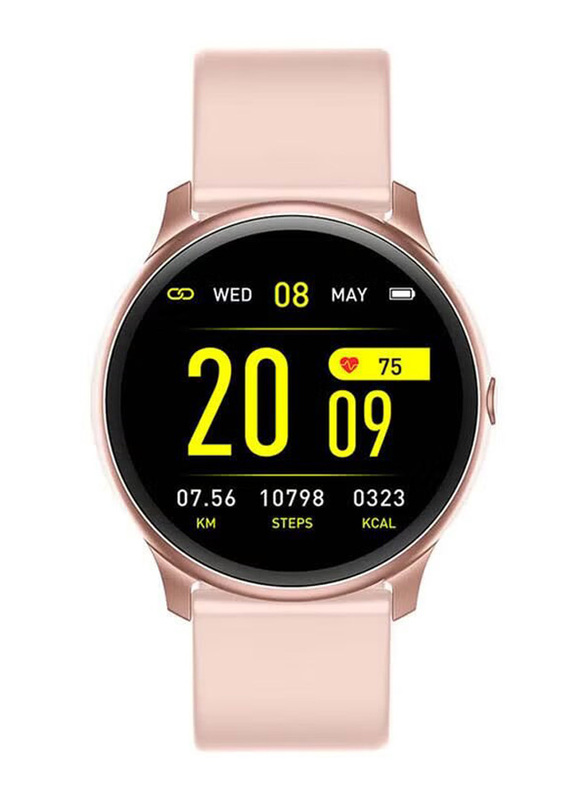 Wownect KW19 Pro Smartwatch Fitness Tracker with Body Temperature, Pink