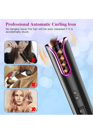 Xiuwoo Cordless Wireless Automatic Hair Curler with LCD Temperature Display and Timer, Multicolour