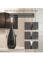 XiuWoo Vase Design Essential Oil Air Cool Mist Humidifiers for Bedroom 2.6L, Black