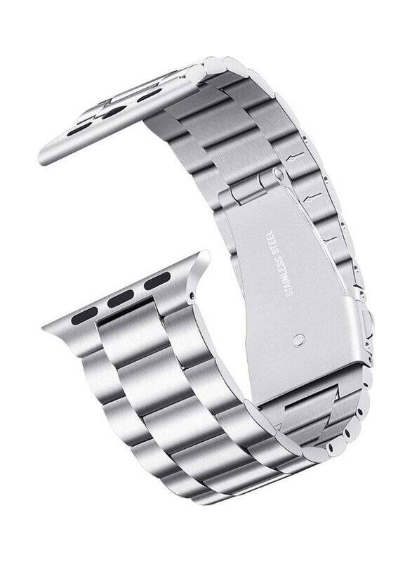 

Euro Solid Series Stainless Steel Metal Smartwatch Strap For Apple Watch Series 1/2/3/4/5 Silver