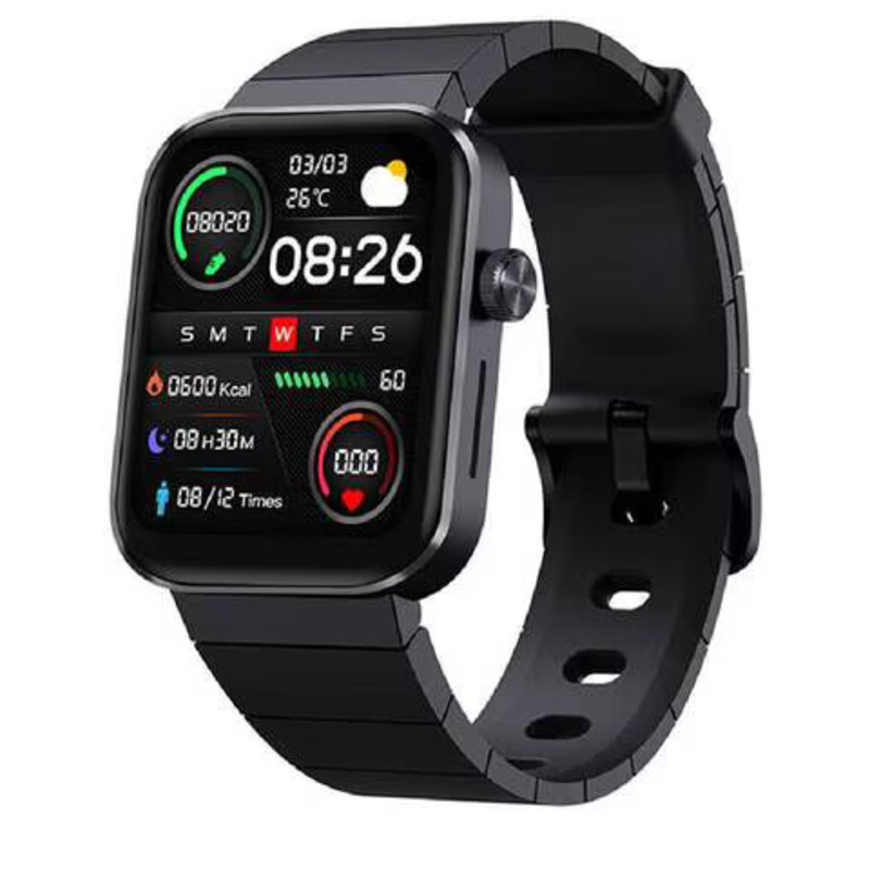 Mibro T1 1.6" Bluetooth Smart Watch with AMOLED HD Display, Health Tracking & 20 Sport Modes, 2 ATM Waterproof, 7 Days Calling Endurance, 15 Languages, Black