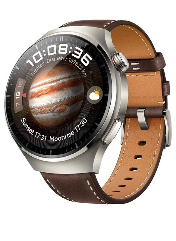 

Generic Leather Genuine Strap Band for Huawei Watch 4 Pro, Brown