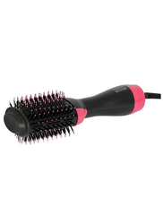 Xiuwoo Hot Air Brush 3-in-1 Straightening Brush Volumizer and Hair Dryer, Pink/Black