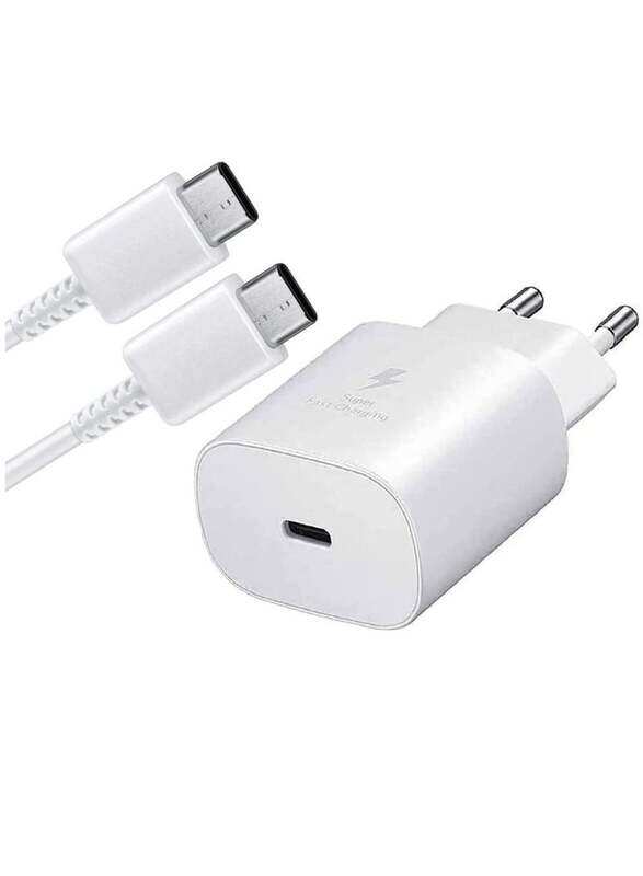 

AXA 25W Super Fast Charger Adapter with Cable Compatible With Galaxy Smartphones And Other USB Type-C Devices White