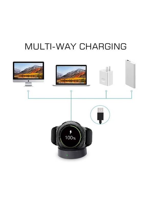 Magnetic Wireless Power Charging Station Dock For Samsung Watch Gear S4, Black