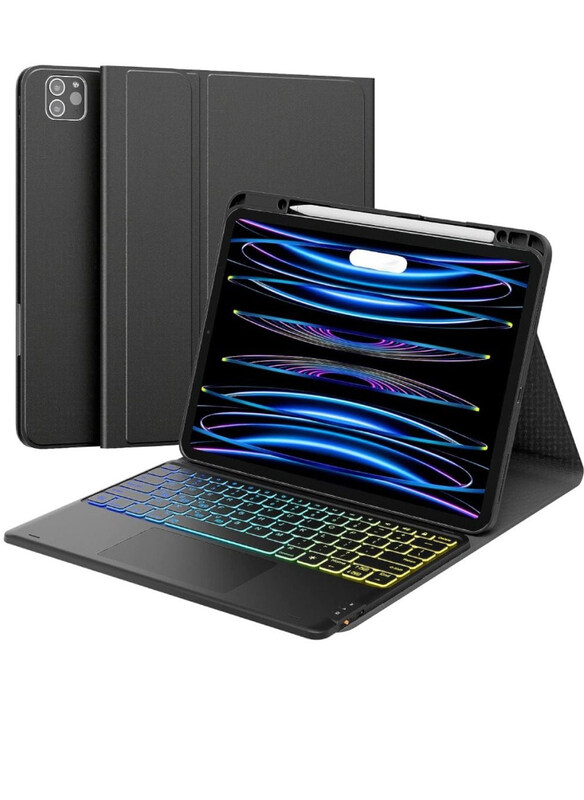 

Dux Ducis Protective Detachable Wireless English Keyboard Cover with Pencil Holder, Black