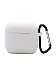 Protective Case Skin Cover with Keychain and Lock for Apple AirPods 3, White