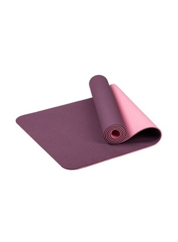 TPE Thick Non-Slip Exercise Yoga Mat, 6mm, Dark Purple
