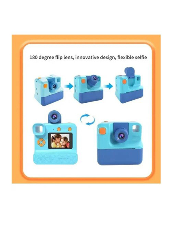 XiuWoo Instant Print Camera with TF Card Print Paper, 1080P Camera, 2.0-inch IPS Screen, 26 MP, Blue