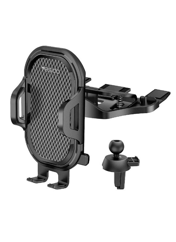 

Yesido Universal Air Vent CD Slot Car Cell Phone Holder, Black