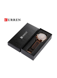 Curren Sports Analog Watch for Men with PU Leather Band, Water Resistant and Chronograph, J3591-6-1-KM, Black