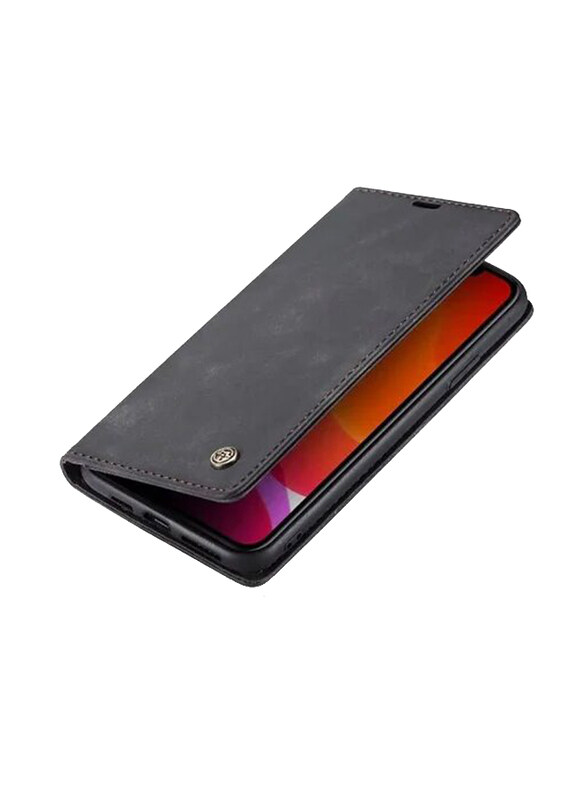 

Generic Samsung Galaxy A23 Genuine Leather Wallet Magnetic Flip Mobile Phone Case Cover, Black
