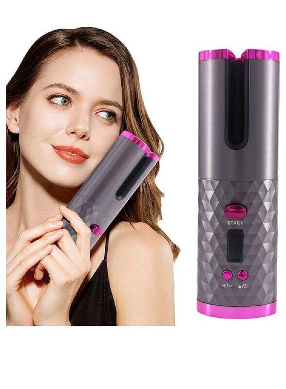 Rechargeable Automatic Hair Curler Grey/Pink