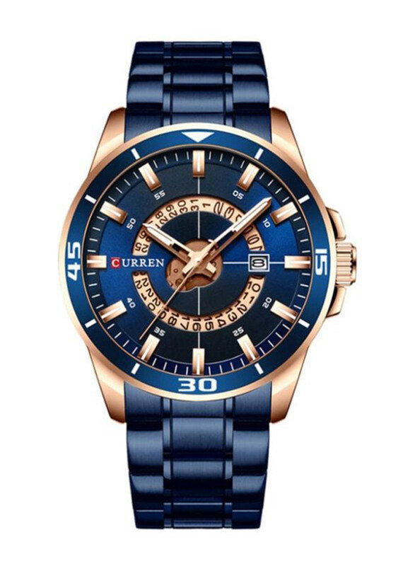 

Curren Analog Watch for Men with Stainless Steel Band, 4339, Blue
