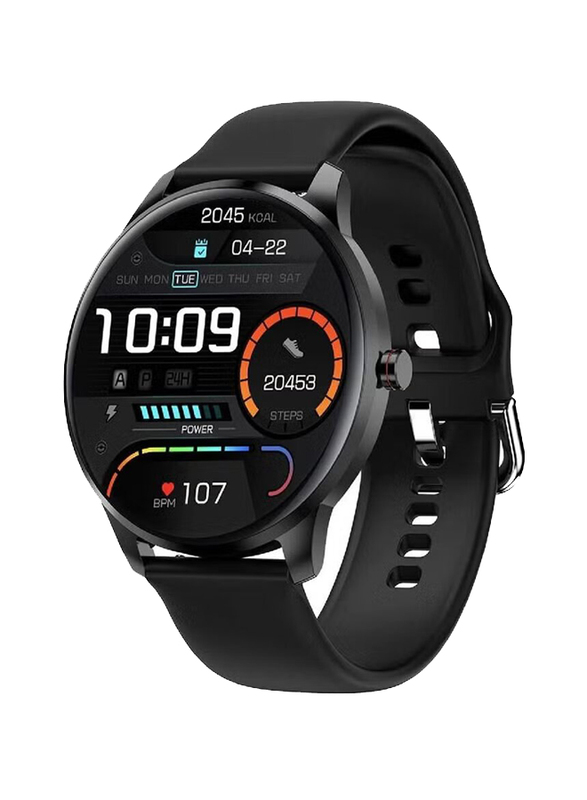 Waterproof Android Smartwatch with Heart Rate, Pedometer, Blood Pressure Monitor, Call Reminder, Black