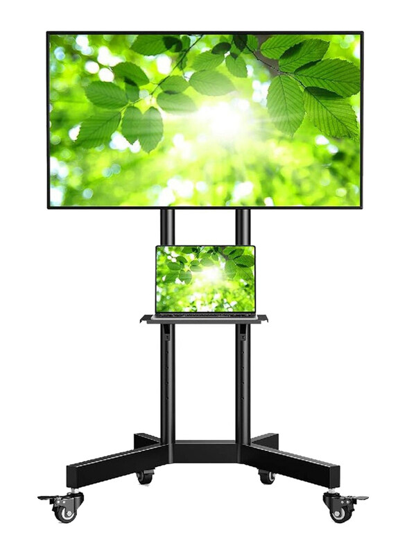 

Generic Height Adjustable Trolley Rolling/Mobile TV Cart with Shelf Holds and Wheels For 32-70 Inch LCD LED 4K Flat Screen TVs, Black