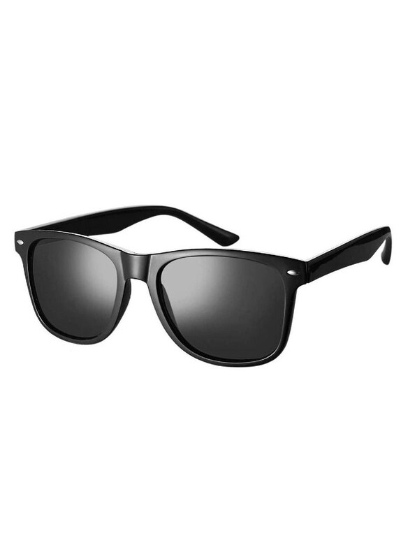 

Generic Classic Full-Rim Rectangle Sunglasses for Men, Black