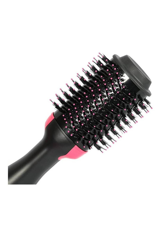 Xiuwoo Hot Air Brush 3-in-1 Straightening Brush Volumizer and Hair Dryer, Pink/Black