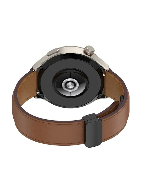 

Perfii Genuine Cow Leather Watch Strap 22mm Folding Buckle Wristband For Huawei Watch Buds/Watch GT Active/Watch GT Runner/Watch 2 Classic, Brown