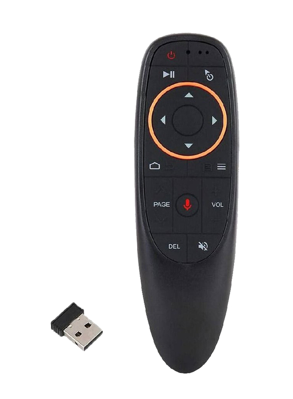 2.4G RF Wireless Remote Control with Voice Control and 6 Axis Gyroscope & IR Learning for Android TV Box/PC, Black
