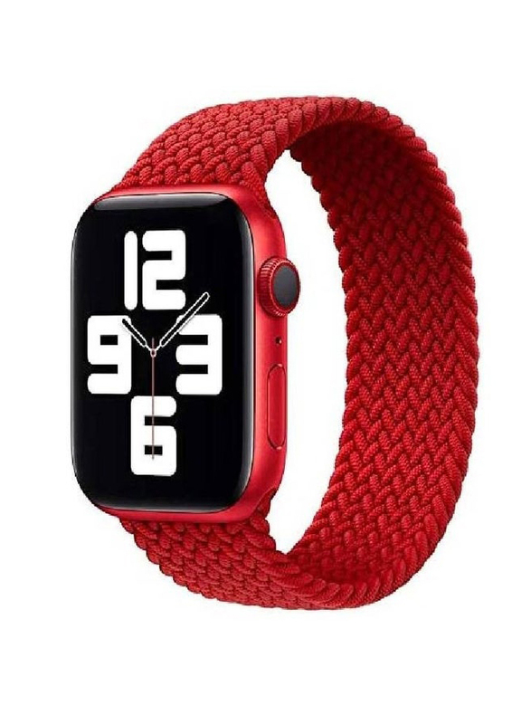 

Braided Solo Loop Watch Band Compatible for Apple Watch Series 7 45mm, Red