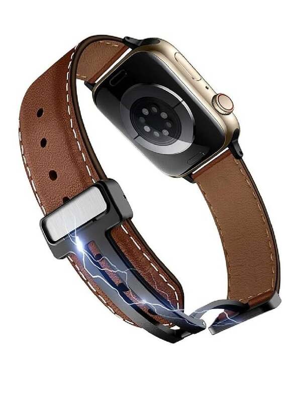 Replacement New 2023 Magnetic Leather Strap Compatible With Apple Watch Ultra 49mm Ultra Watch 2 Brown