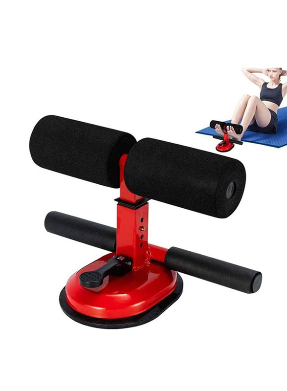 Portable Sit Up Bar for Floor Self-Suction Sit Up Assistant Device with Suction Cups & Height Adjustment, Black