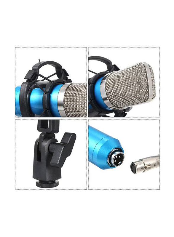 Professional Studio Recording Condenser Microphone Kit, BM700, Black/Silver/White