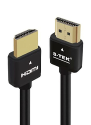 3-Meter Ultra-Slim Gold Plated 4K HDMI Cable, HDMI to HDMI for Display Devices, Black