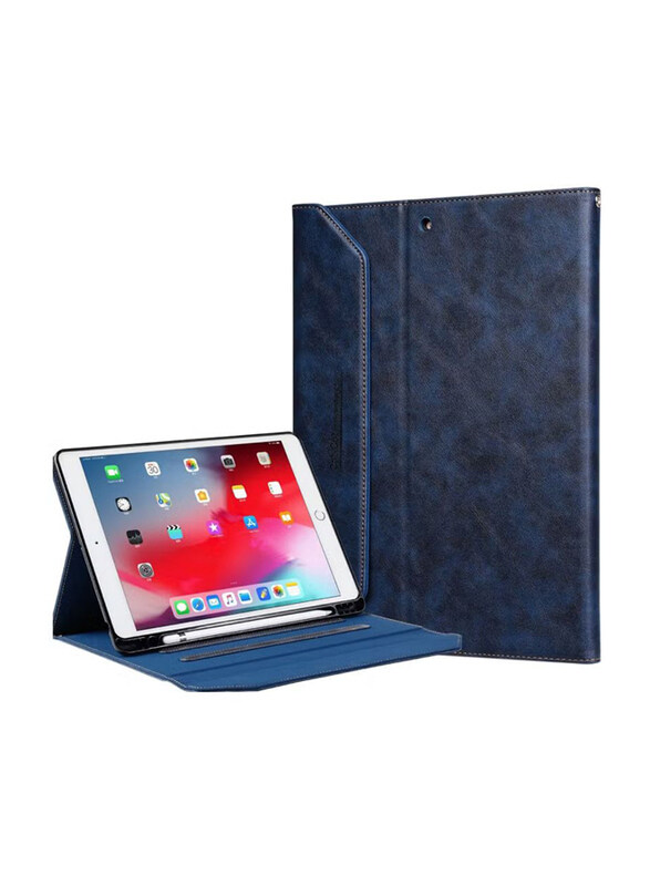 

Cat - Cot 11 inch Apple Ipad Pro (2022) Protective Premium PU Leather Stand Folio Tablet Case Cover with Strap & Pen Holder, Blue