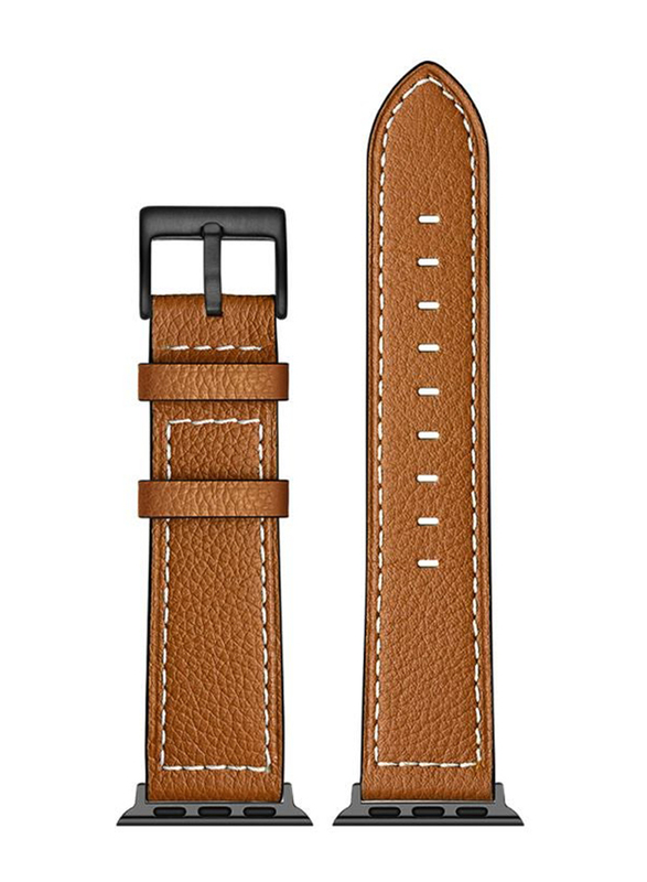 

Perfii Replacement Band for Apple Watch Series 5/4/3/2/1 44/42mm, Camel Brown