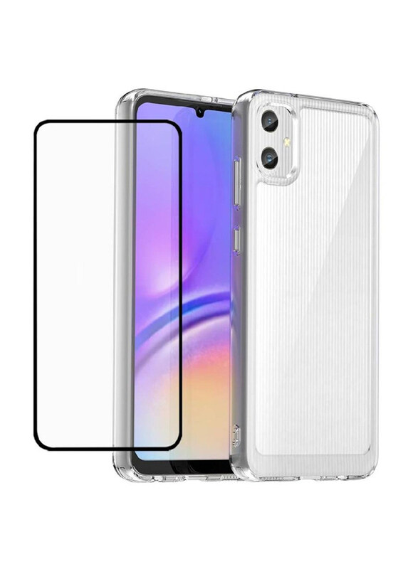 

Generic Samsung Galaxy A05 Ultra Slim Shockproof Bumper Soft Silicone Scratch Resistant Mobile Phone Case Cover with Screen Protector, Clear