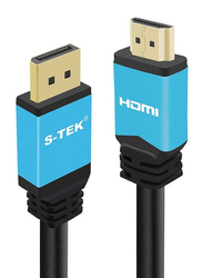 S-TEK 10-Meter Display Port Cable, HDMI to HDMI for Display Devices, Black/Blue