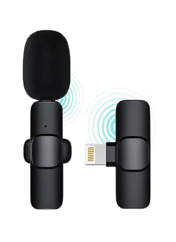 

Generic Wireless Mini Microphone And Lightning Lapel Clip On Mic, Black