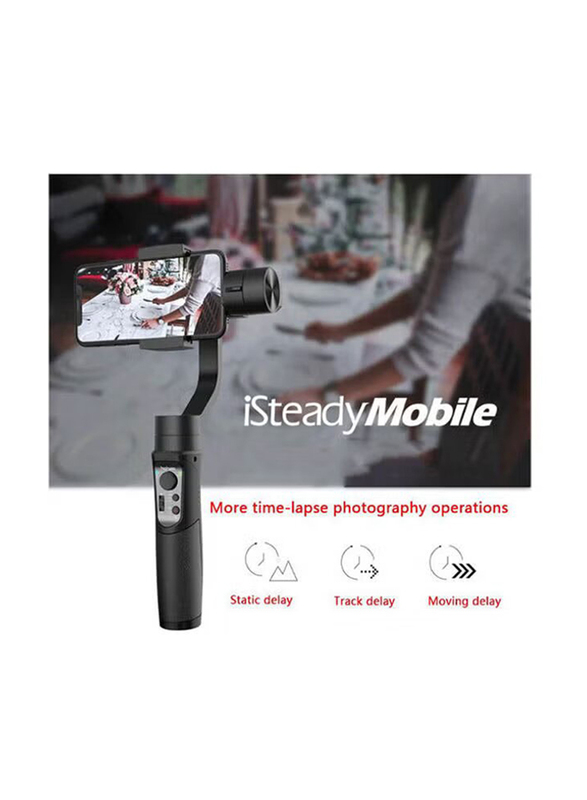 Hohem Isteady Mobile Handheld Gimbal Stabilizer Wireless Control Vertical Shooting Panorama Mode, Black